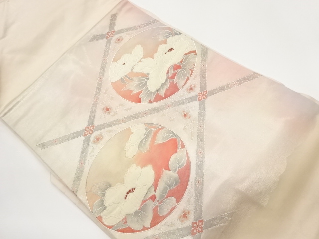 JAPANESE NAGOYA OBI / EMBROIDERY / FLOWER